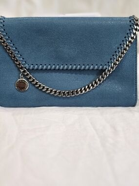 Stella McCartney MINI Falabella Crossbody Bag – Feather Blue (Large wallet size)